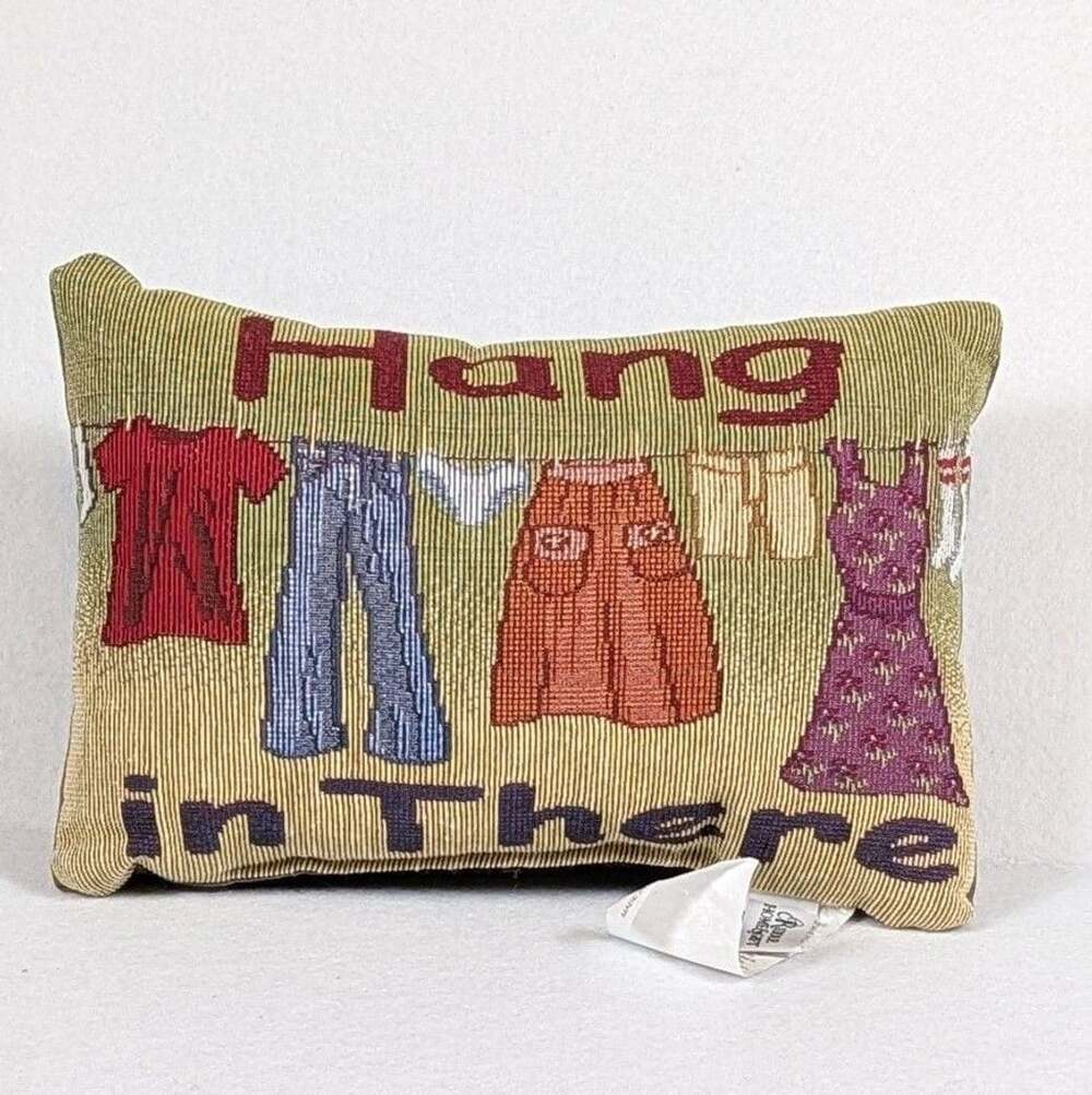 Riddle Home & Gift Hang in There Tapestry Pillow Cottagecore Kitsch Accent